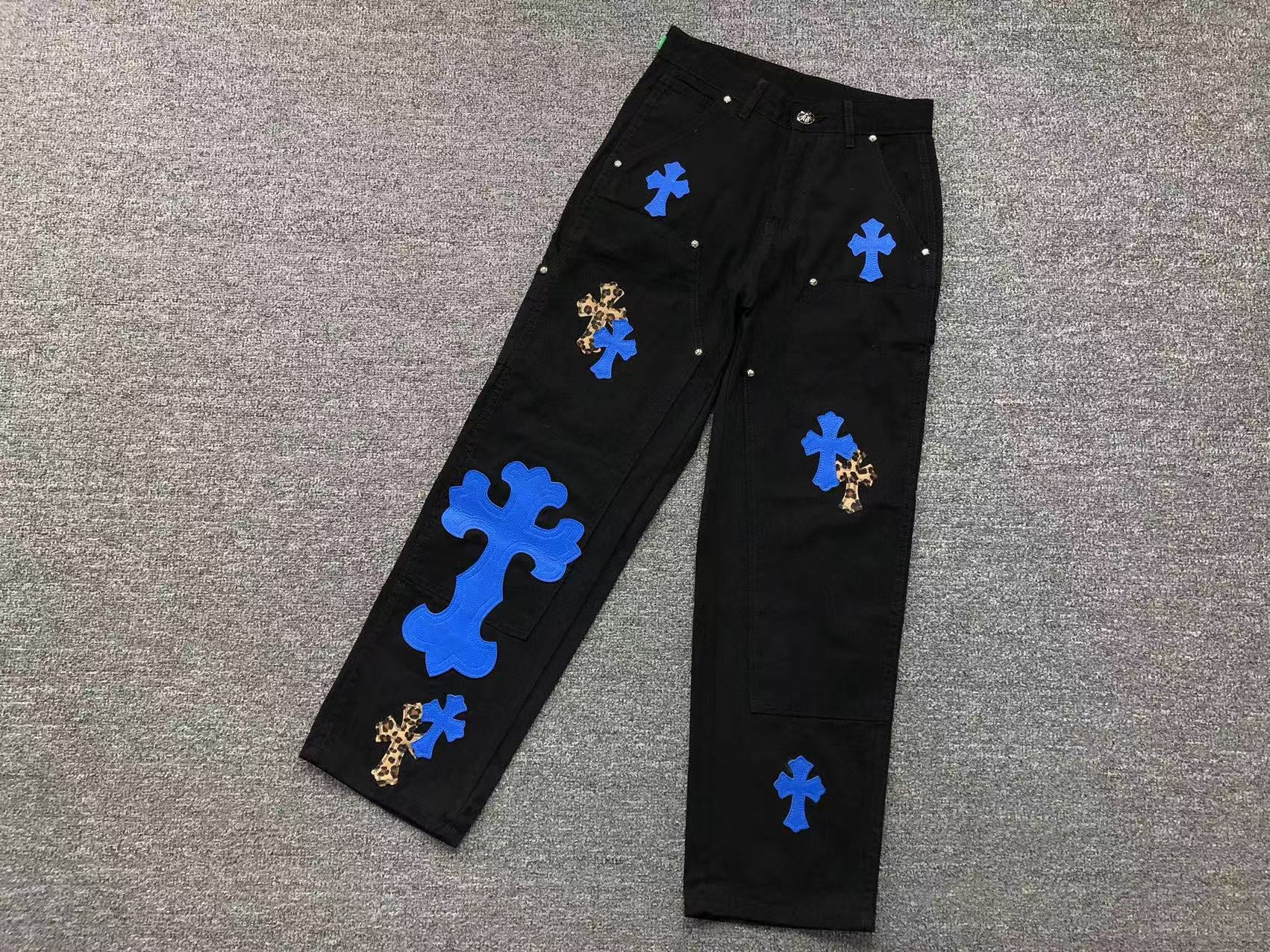 Chrome Hearts Cross Patch Carpenter Pants Black-Drip Store Argentina