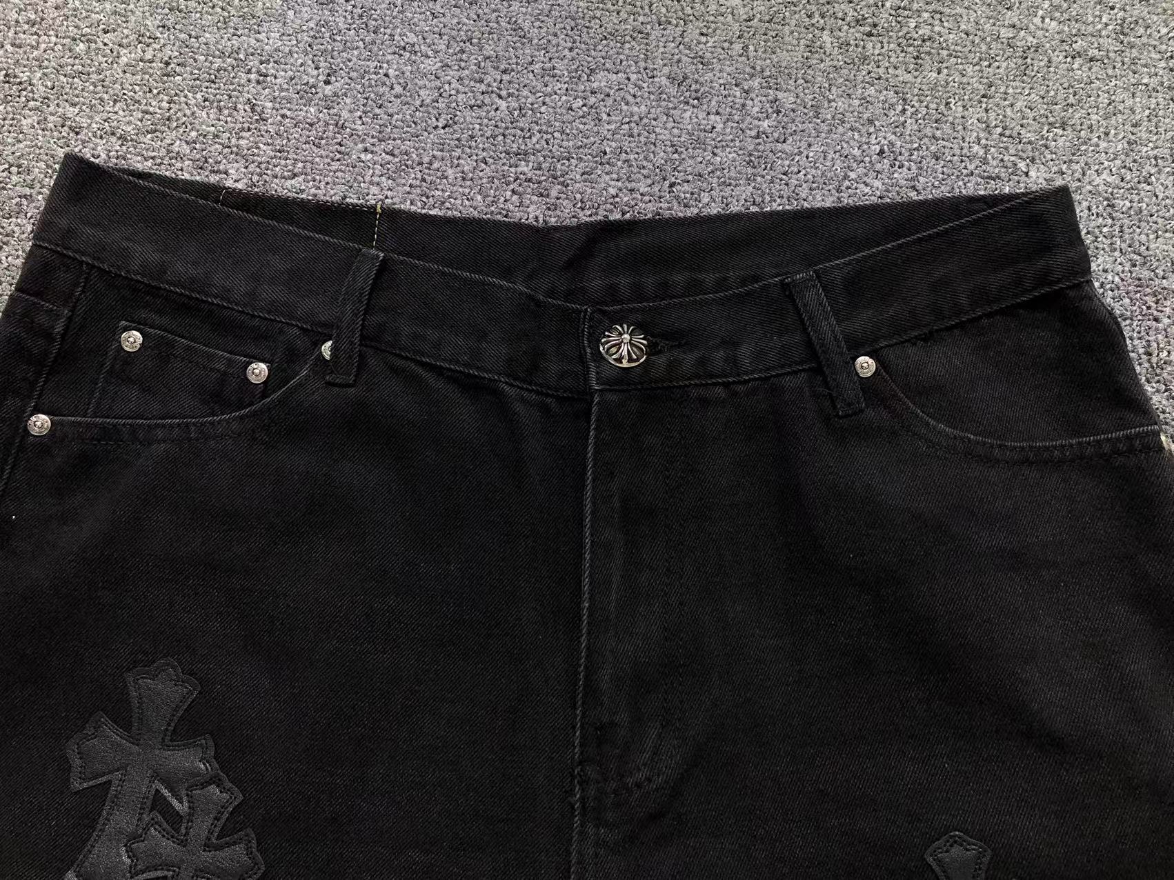Chrome Hearts Cross Patch Jeans Black-Drip Store Argentina