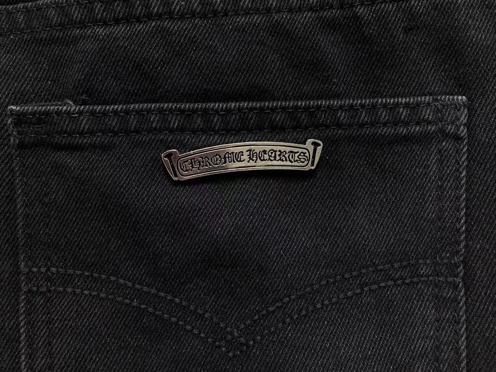 Chrome Hearts Cross Patch Jeans Black-Drip Store Argentina