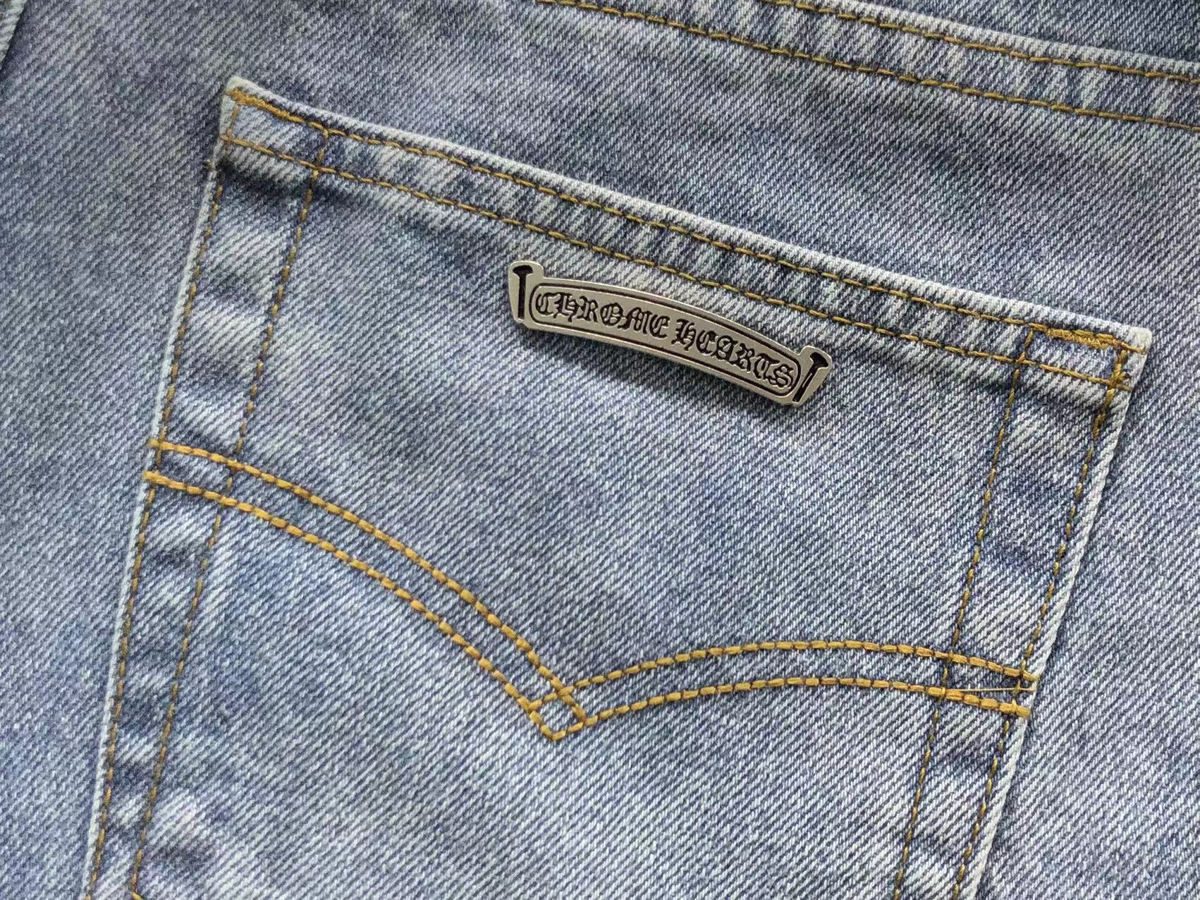 Chrome Hearts Cross Patch Jeans Blue-Drip Store Argentina