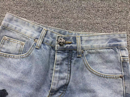 Chrome Hearts Cross Patch Jeans Blue-Drip Store Argentina