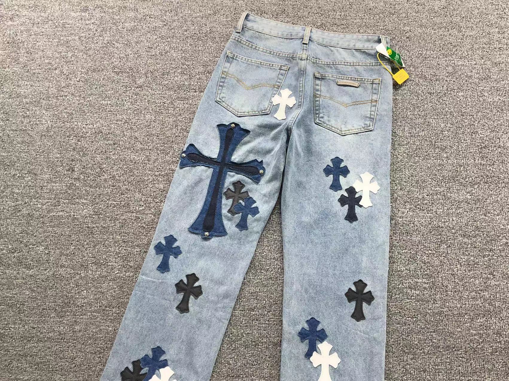 Chrome Hearts Cross Patch Jeans Blue-Drip Store Argentina