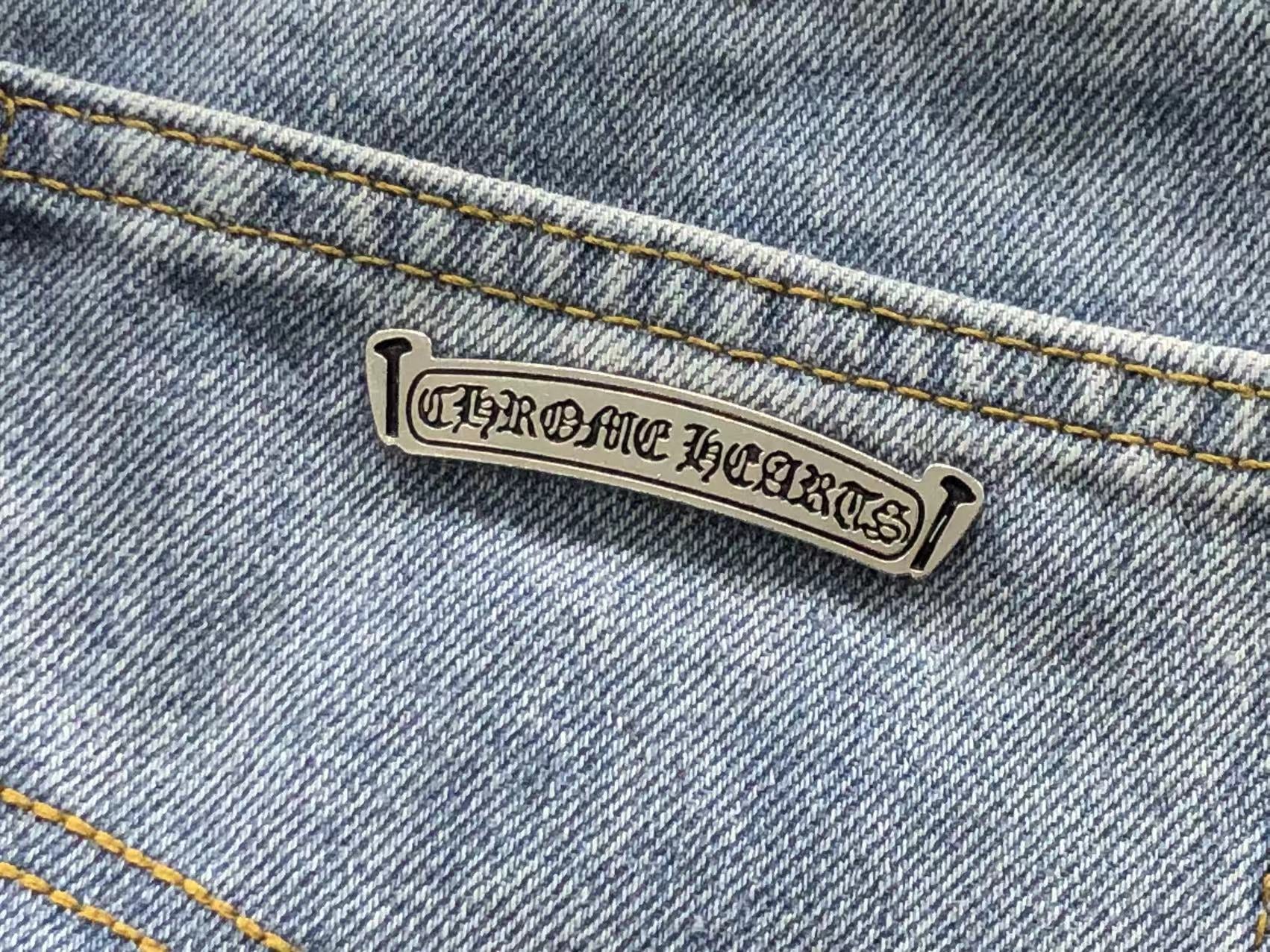 Chrome Hearts Cross Patch Jeans Blue-Drip Store Argentina