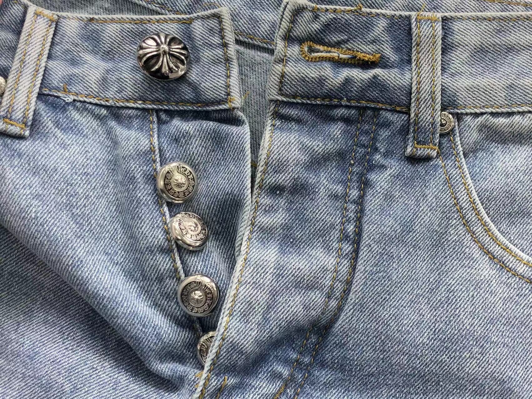 Chrome Hearts Cross Patch Jeans Blue-Drip Store Argentina