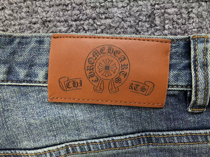 Chrome Hearts Cross Patch Jeans Blue Washed-Drip Store Argentina