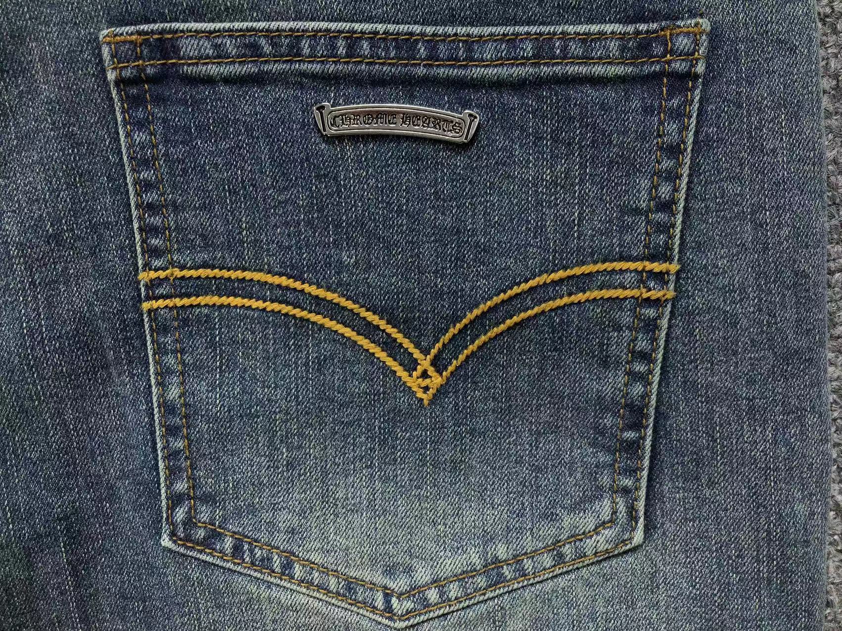 Chrome Hearts Cross Patch Jeans Blue Washed-Drip Store Argentina