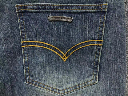 Chrome Hearts Cross Patch Jeans Blue Washed-Drip Store Argentina