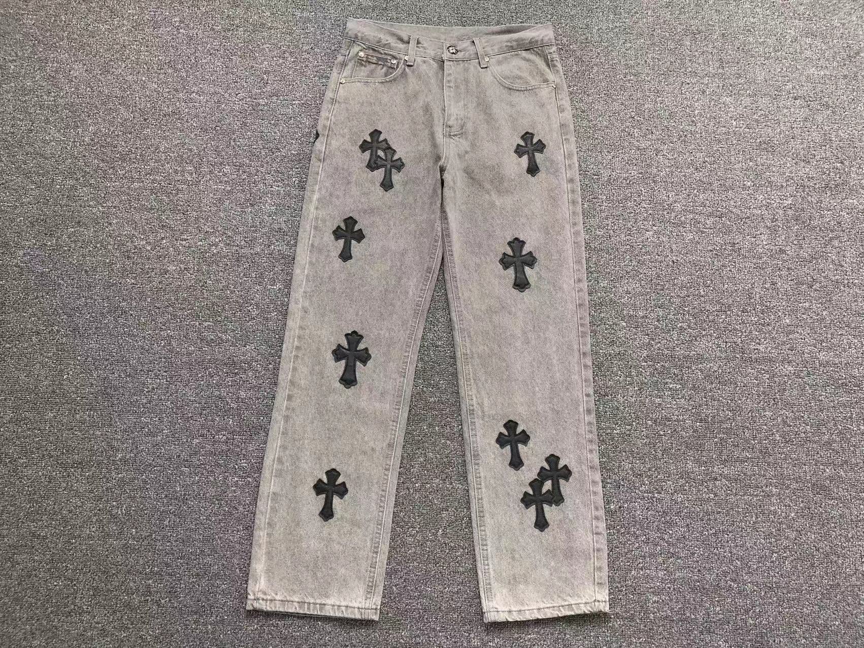 chrome-hearts-cross-patch-jeans-grey-Drip Store Argentina