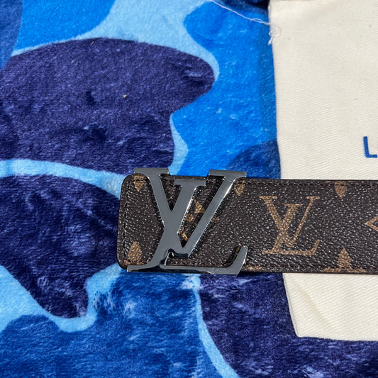 Cinturon LV Monogram Marrón/Plateado