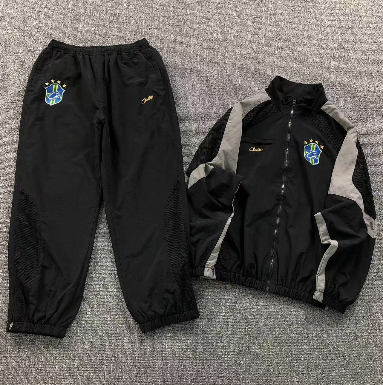 Corteiz Brasil Olympic Shuku Tracksuit Black