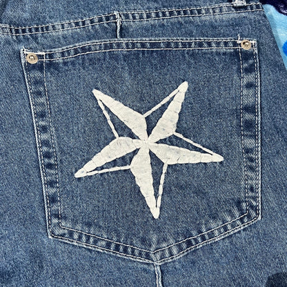 Corteiz C-Star Denim Shorts Blue