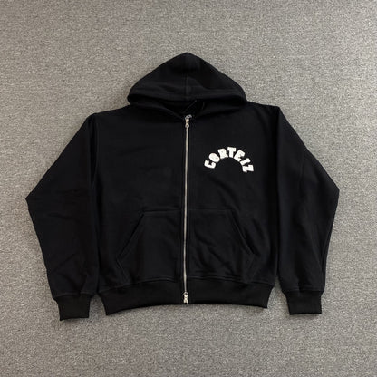 Corteiz Colly Arch Zip Hoodie Black