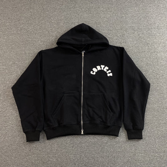 Corteiz Colly Arch Zip Hoodie Black