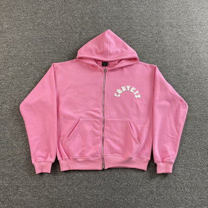 Corteiz Colly Arch Zip Hoodie Pink