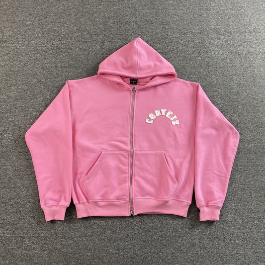Corteiz Colly Arch Zip Hoodie Pink