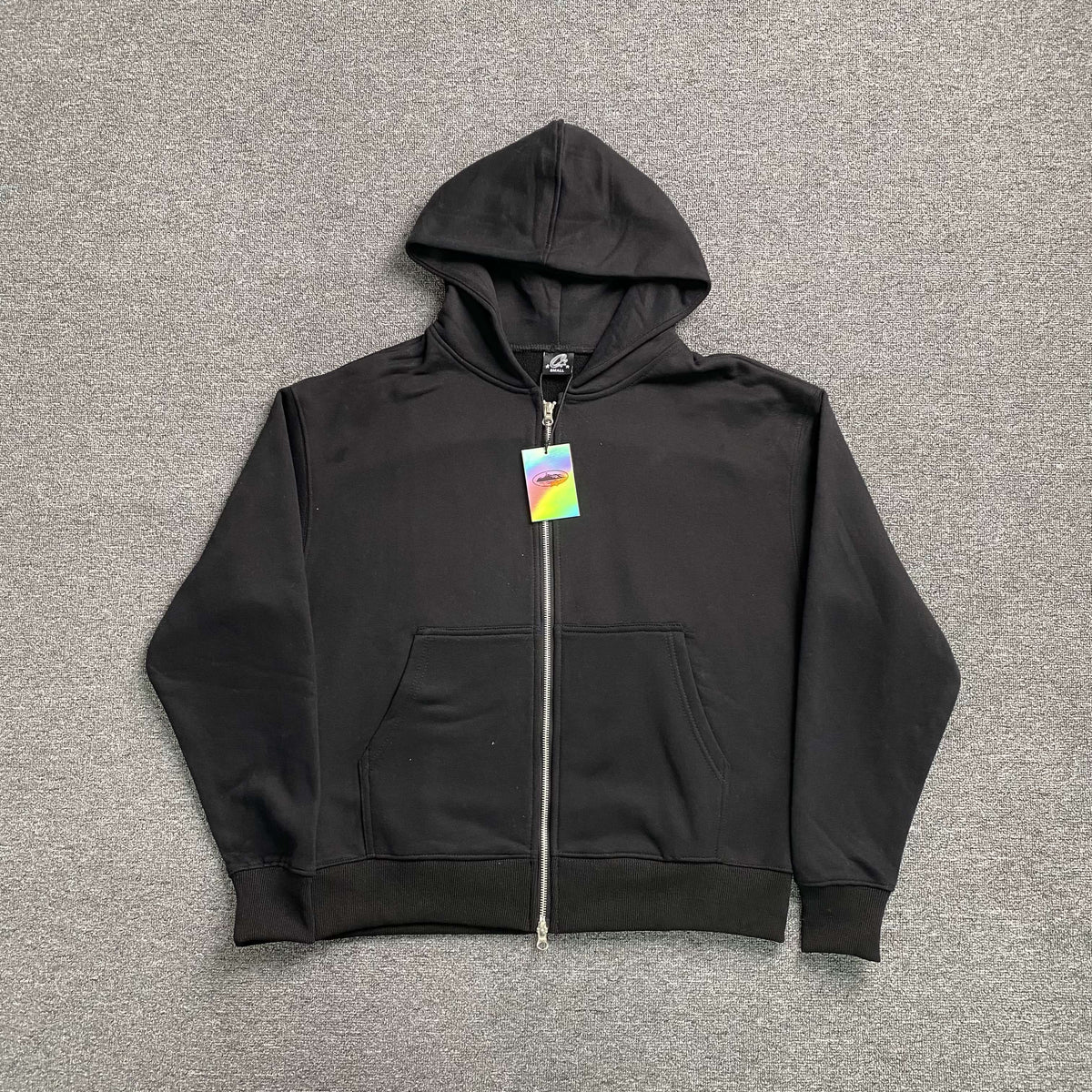 Corteiz Hybrid Jacquard Knit Alcatraz Jacket Black