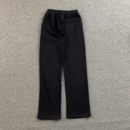 Corteiz Island Puff Print Open Hem Pants Black