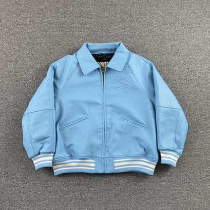Corteiz-Leather-Jacket-Blue-2-Drip Store Argentina