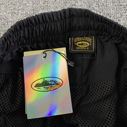 Corteiz Sriped Litework Pants Black
