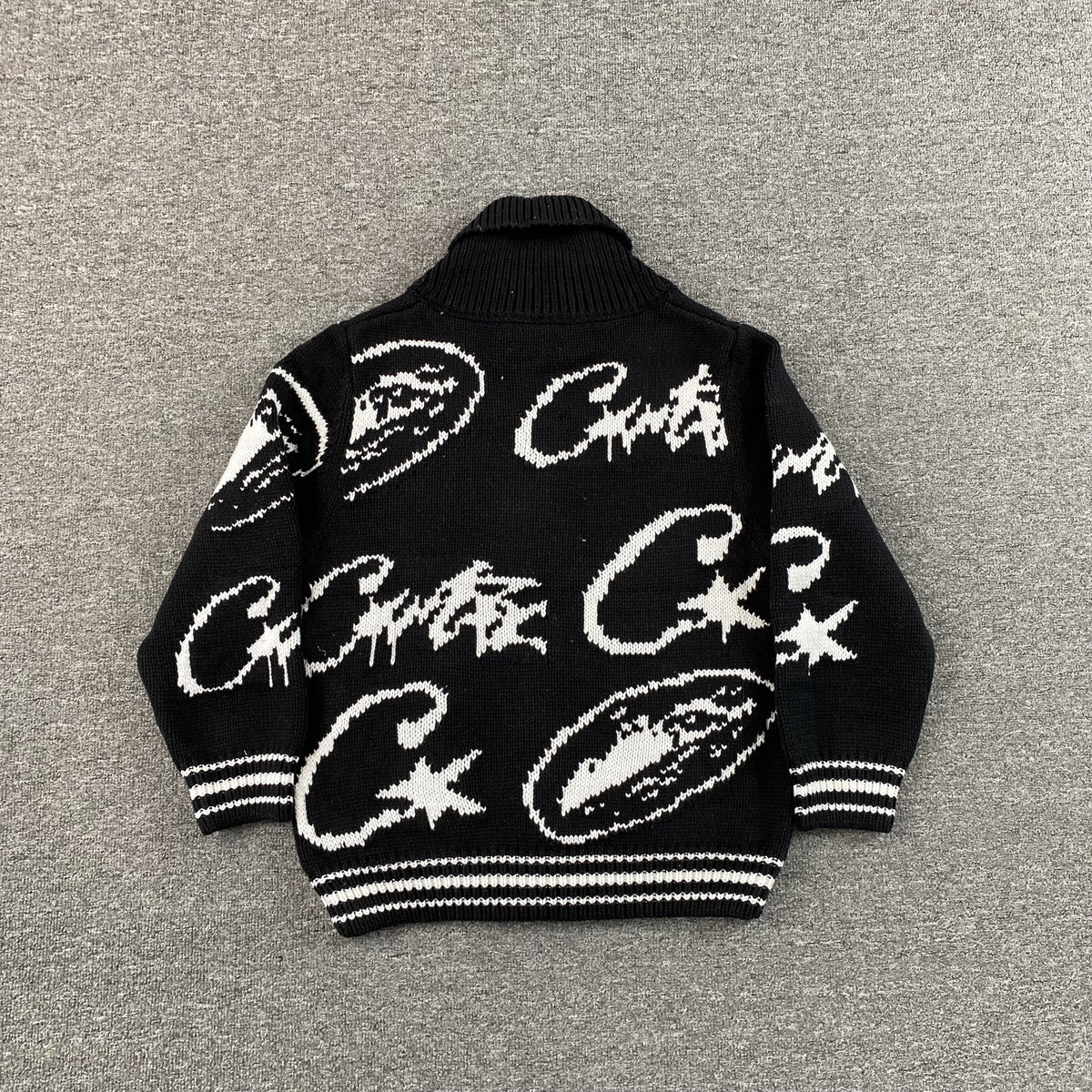 Corteiz VVS Jacquard Knit Zip Black