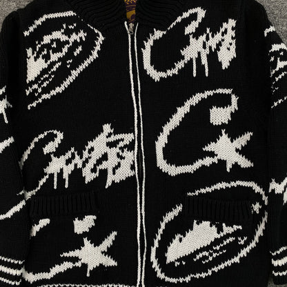 Corteiz VVS Jacquard Knit Zip Black