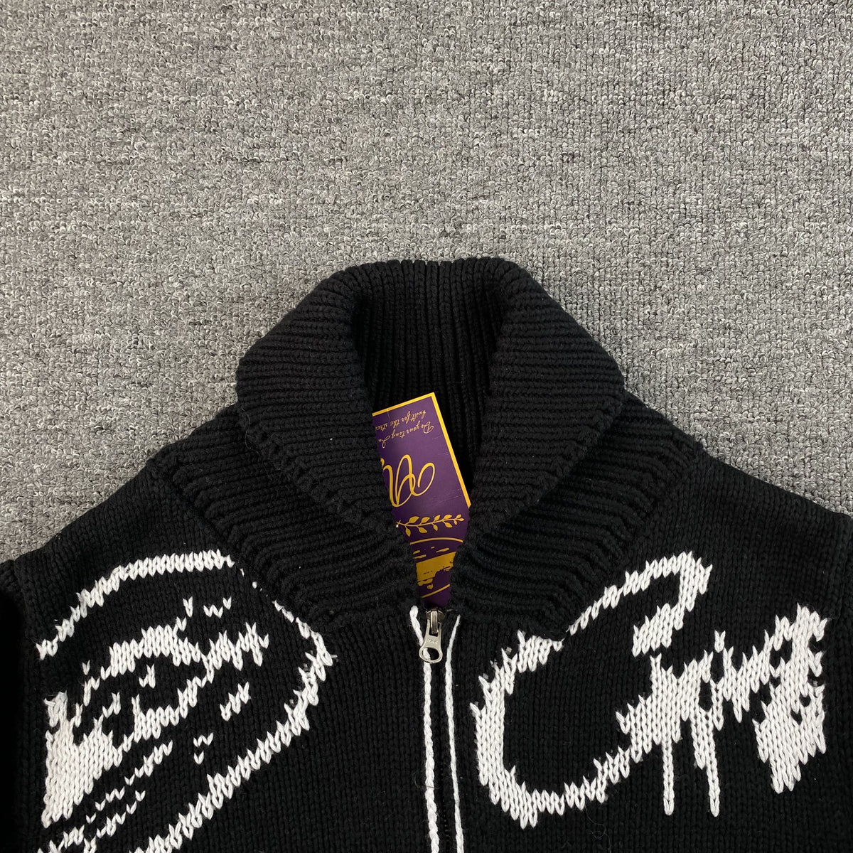 Corteiz VVS Jacquard Knit Zip Black