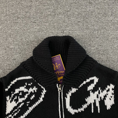 Corteiz VVS Jacquard Knit Zip Black