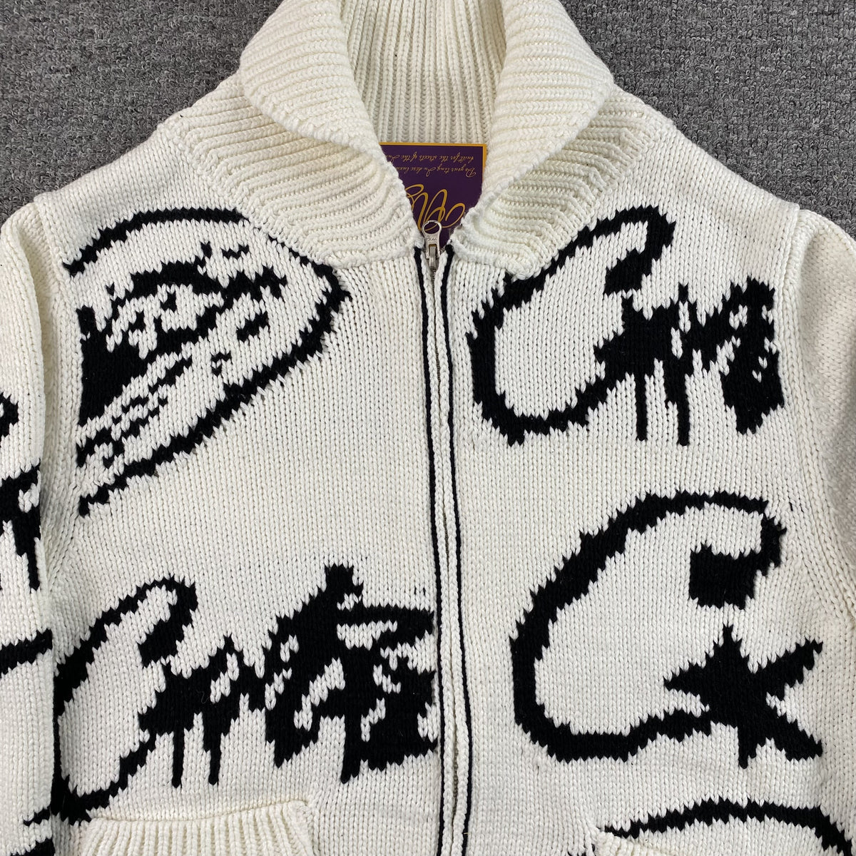 Corteiz VVS Jacquard Knit Zip White