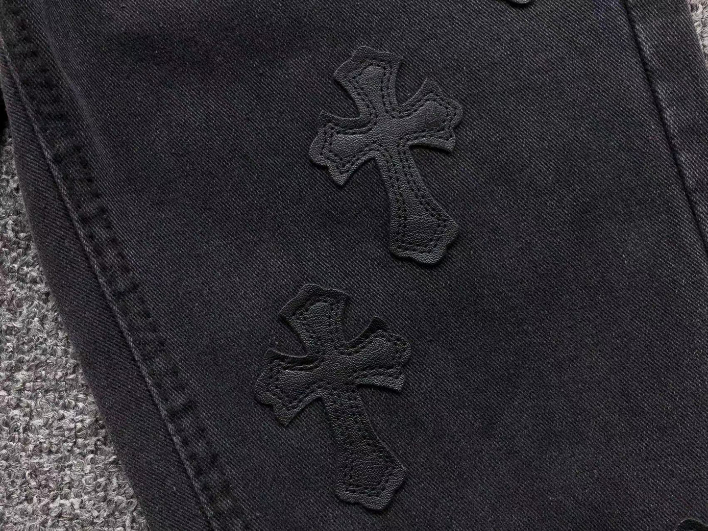 Chrome Hearts Cross Patch Jeans Black