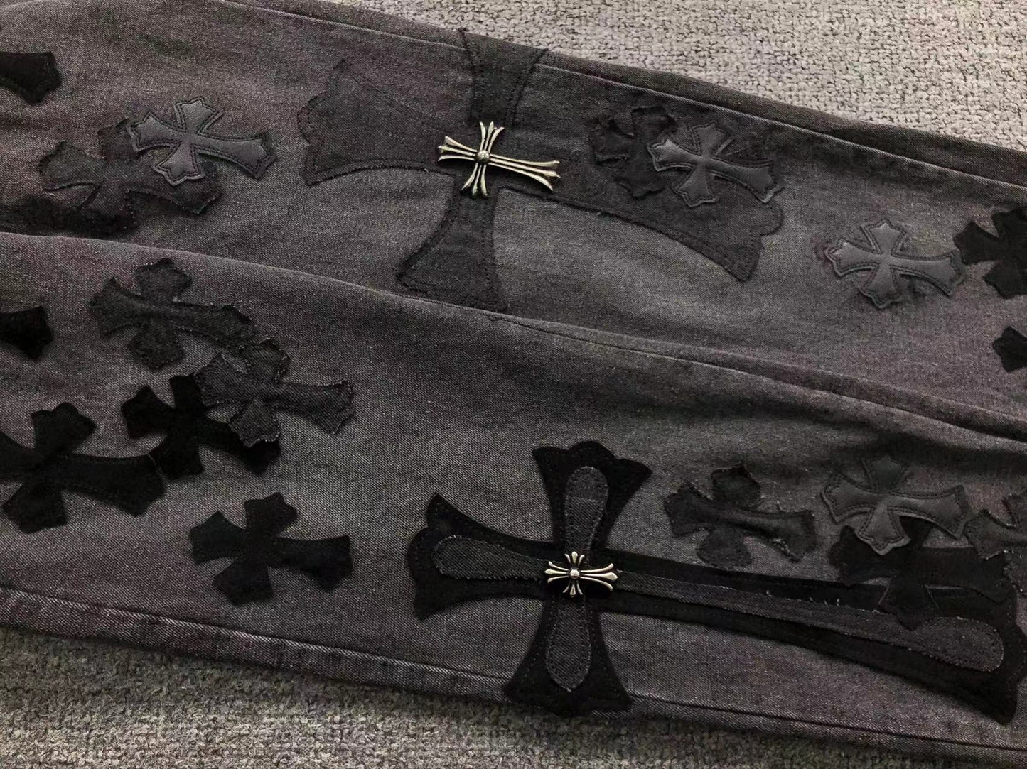 Chrome Hearts Cross Patch Jeans Black