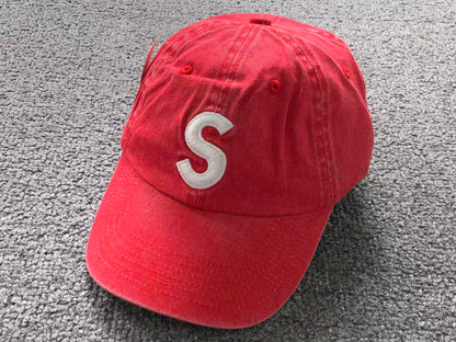 Supreme Pigment Coated S Logo 6-Panel Cap Red