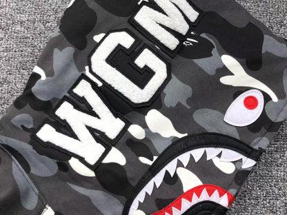 BAPE CITY CAMO SHARK WGM FULL ZIP HOODIE BLACK