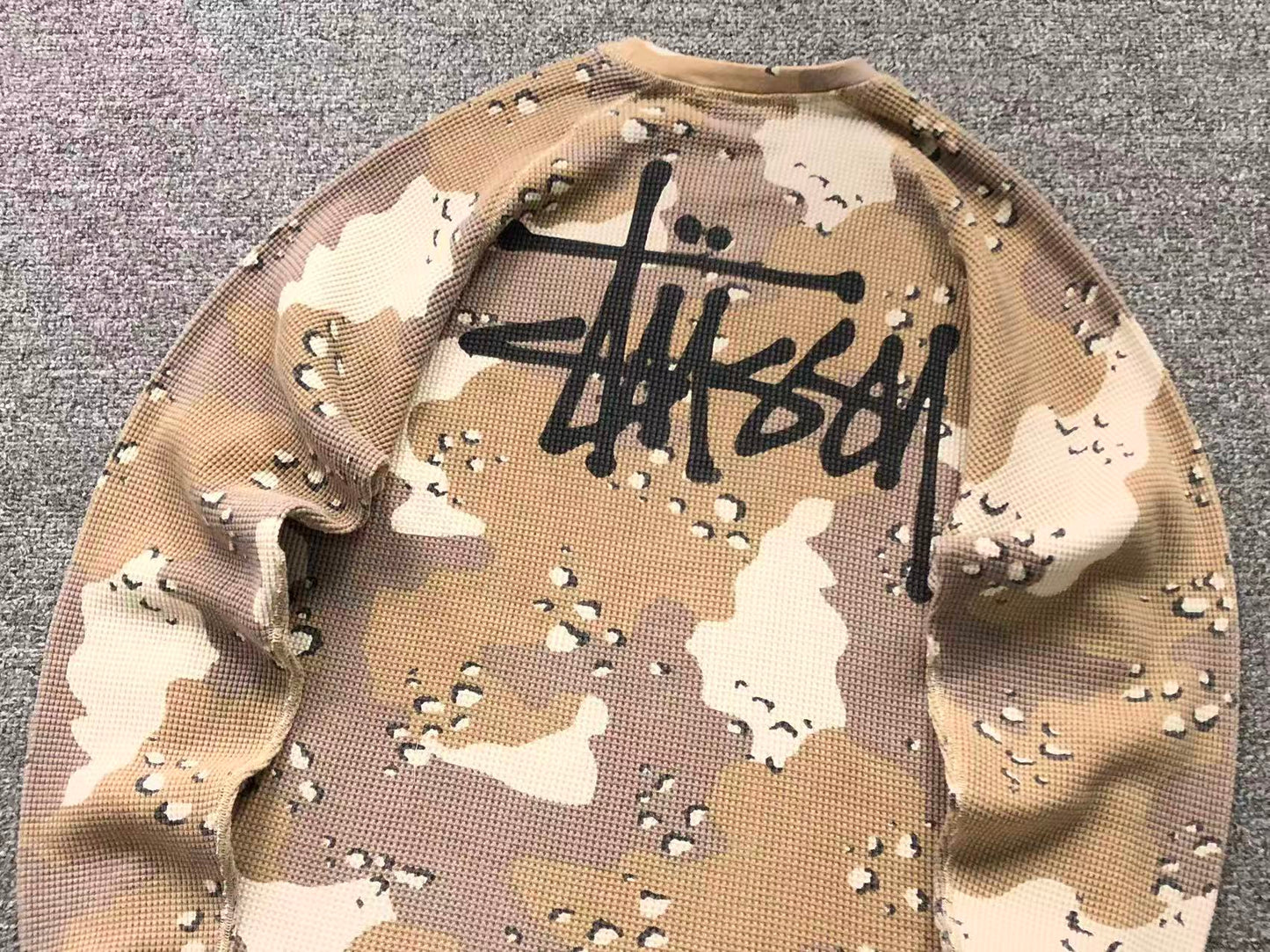 Stussy Thermal Raglan Shirt Desert Camo