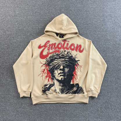 Mixed Emotion Blinded Hoodie Cream