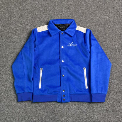 AMIRI VARSITY BOMBER JACKET BLUE