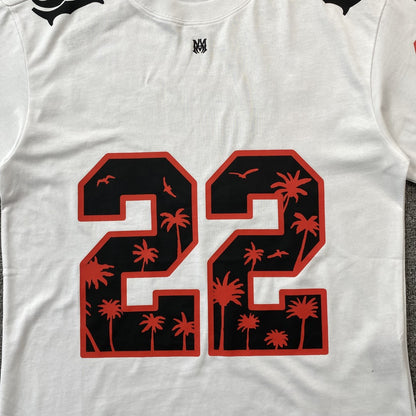 AMIRI 22 FOOTBALL JERSEY TEE WHITE