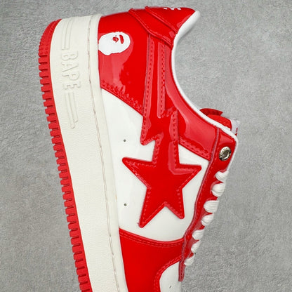 A Bathing Ape Bape Sta Patent Leather White Red