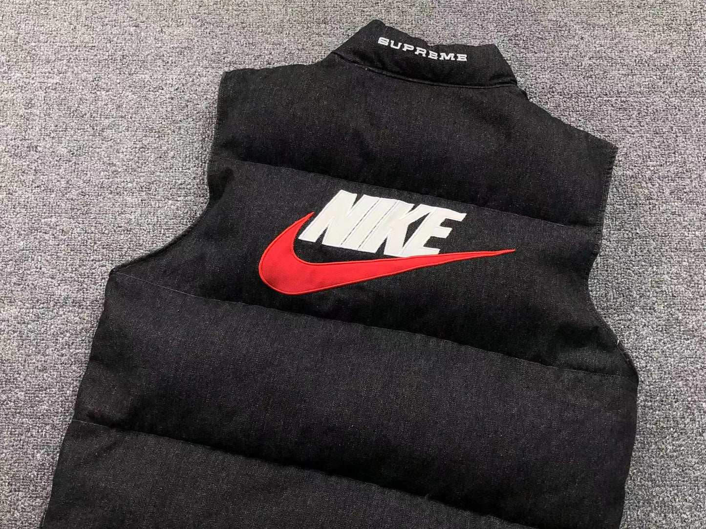 Supreme Nike Denim Puffer Vest Black