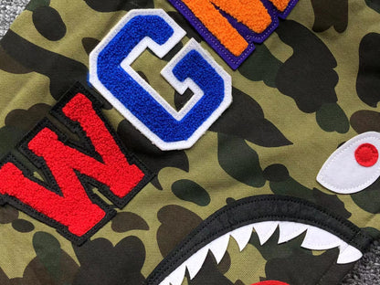 BAPE 1ST CAMO SHARK FULL ZIP HOODIE GREEN