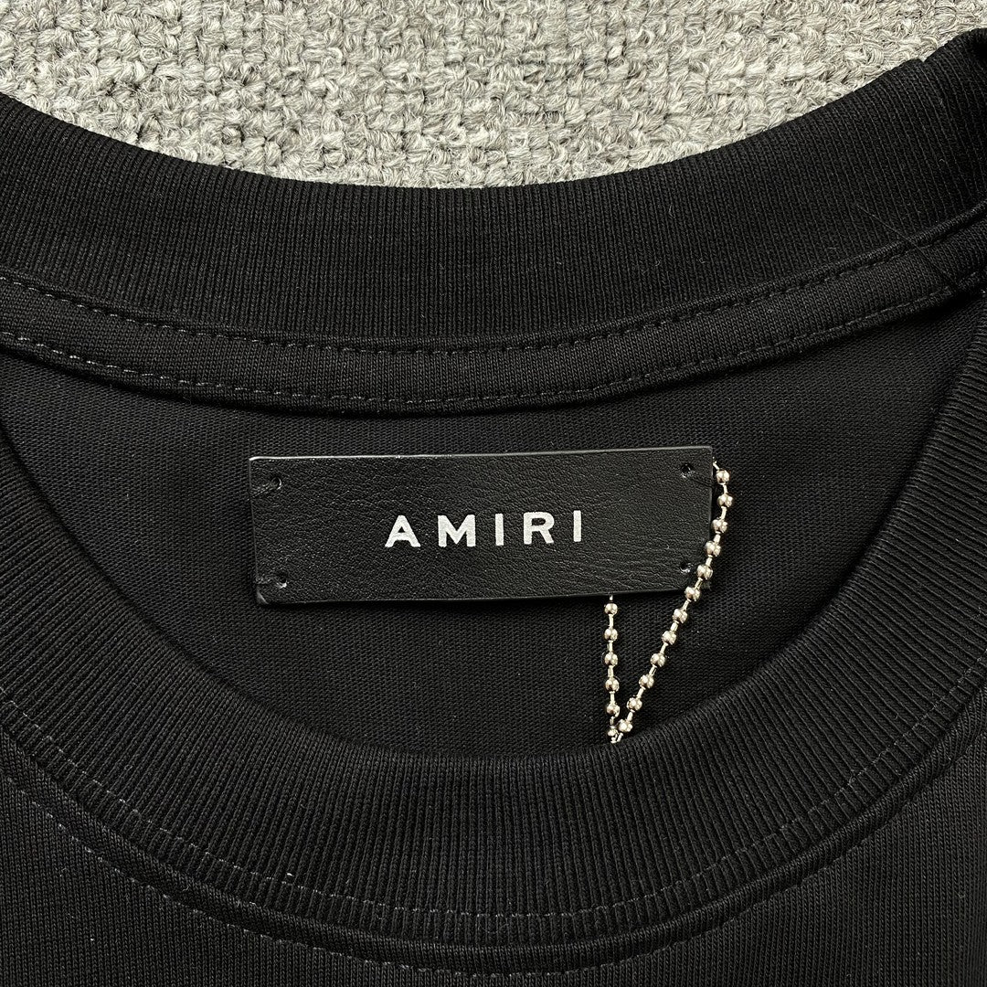 AMIRI FLORAL LOGO TEE BLACK