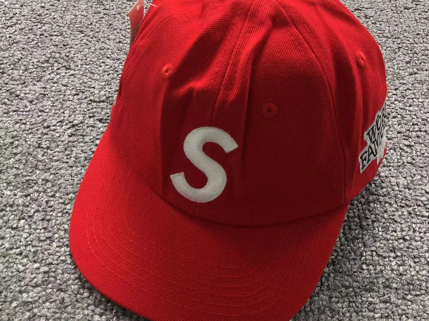 Supreme World Famous S Logo 6-Panel Hat Red