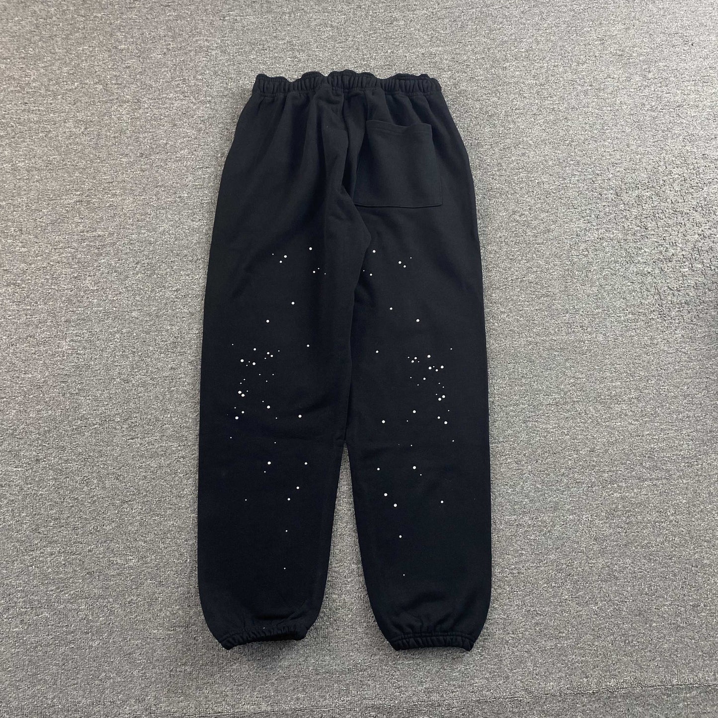Sp5der Rhinestone Silk Sweatpants Black