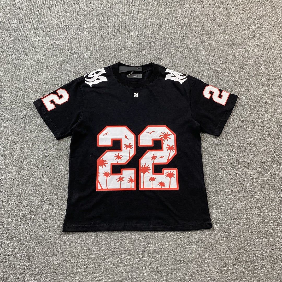 AMIRI 22 FOOTBALL JERSEY TEE BLACK