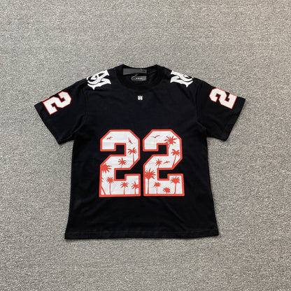 AMIRI 22 FOOTBALL JERSEY TEE BLACK