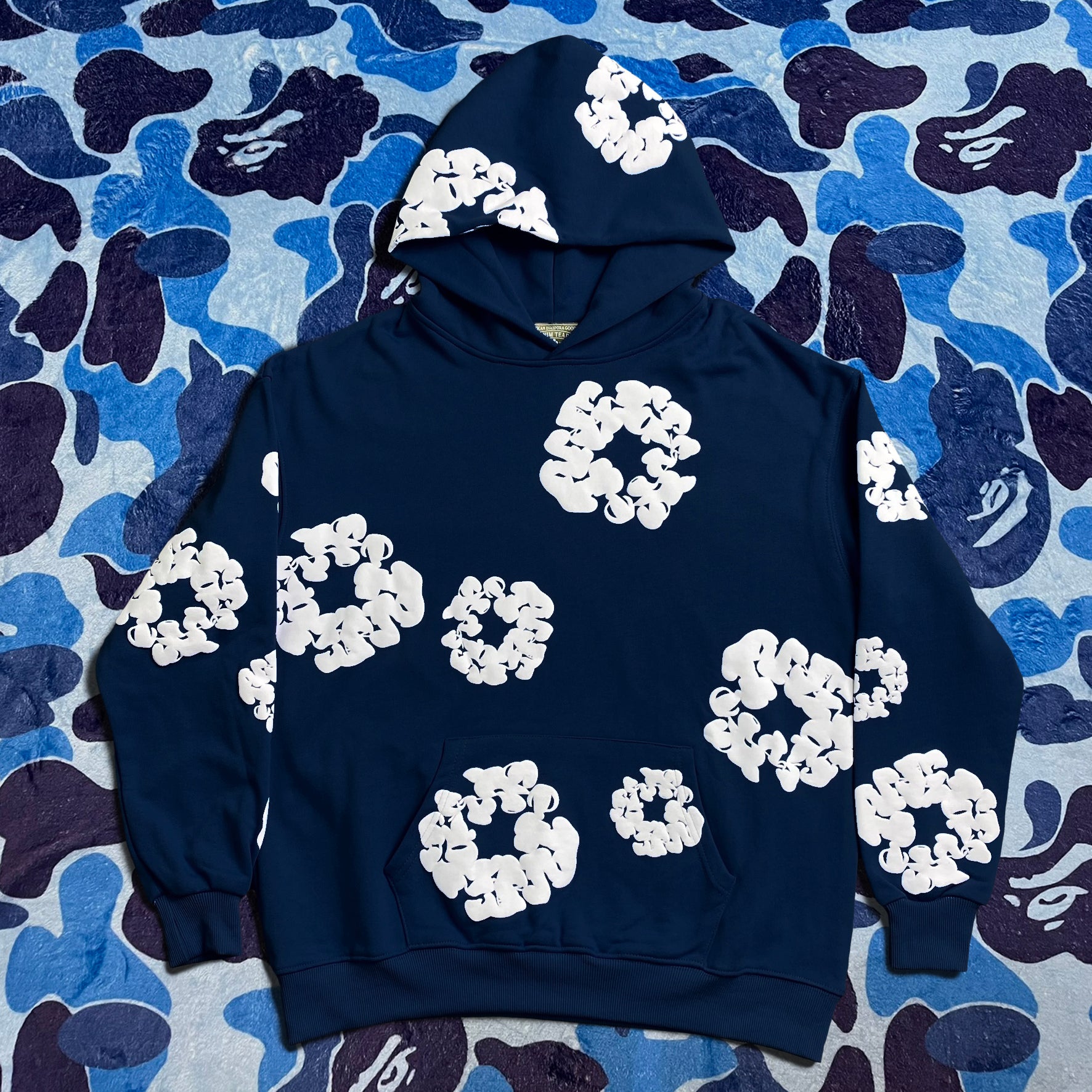 DENIM TEARS THE COTTON WREATH HOODIE NAVY-Drip Store Argentina