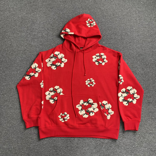 DENIM TEARS X CPFM CACTUS TEARS WREATH HOODIE RED-Drip Store Argentina