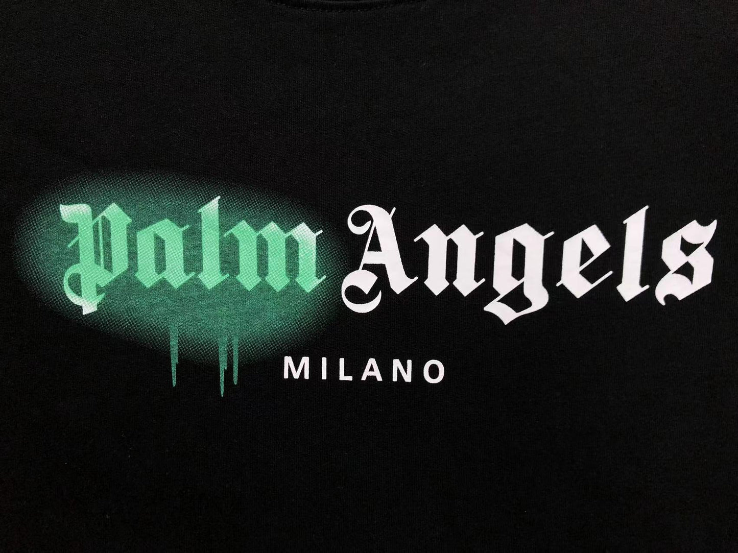 PALM ANGELS MILANO SPRAYED TEE BLACK