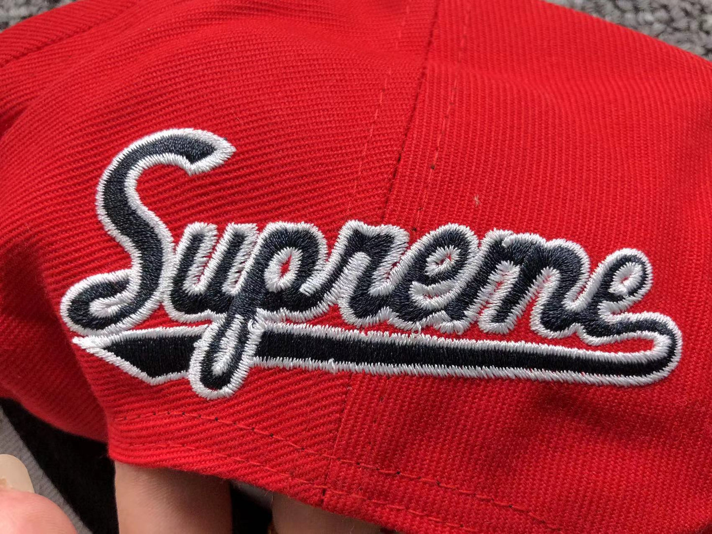 Supreme World Famous S Logo 6-Panel Hat Red
