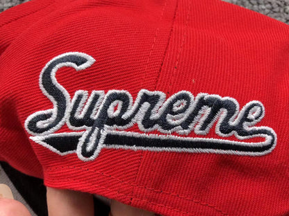 Supreme World Famous S Logo 6-Panel Hat Red