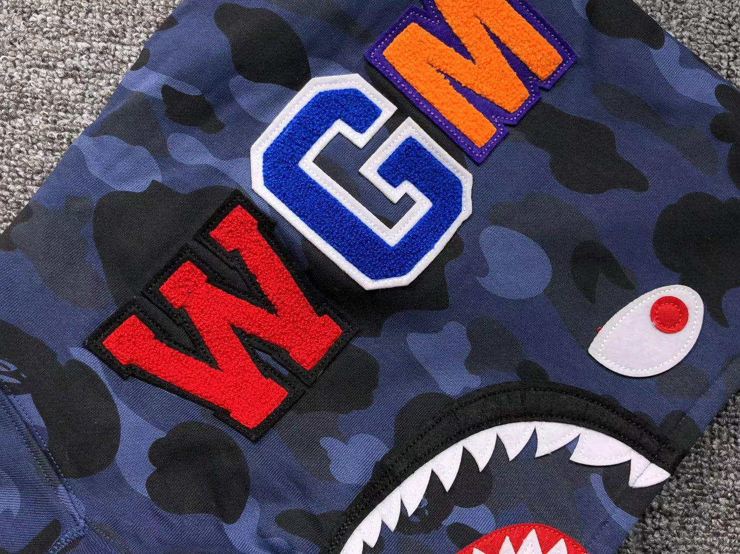 BAPE COLOR CAMO SHARK FULL ZIP HOODIE BLUE